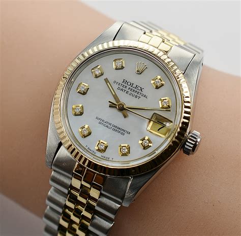 ladies 18ct gold rolex watches|rolex datejust 18k gold watch.